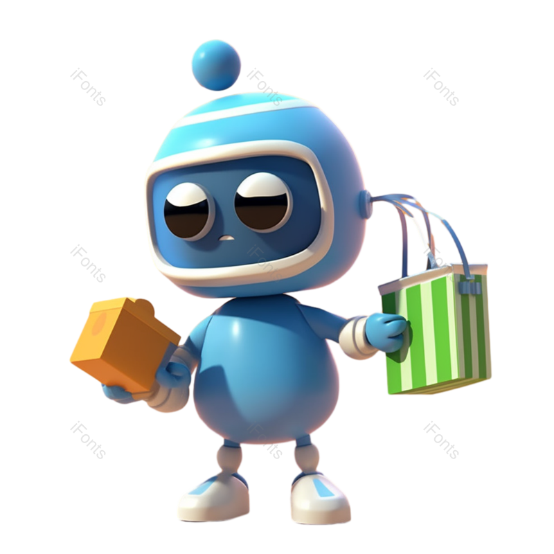 插画图片,机器人元素,可爱风PNG,可爱的免抠素材